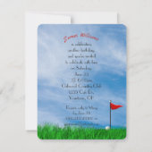 Invitation Thème de golf pour fête d'anniversaire (Dos)
