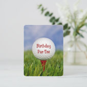 Invitation Thème de golf pour fête d'anniversaire (Debout devant)