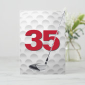 Invitation Thème de golf pour la fête des 35 ans (Debout devant)
