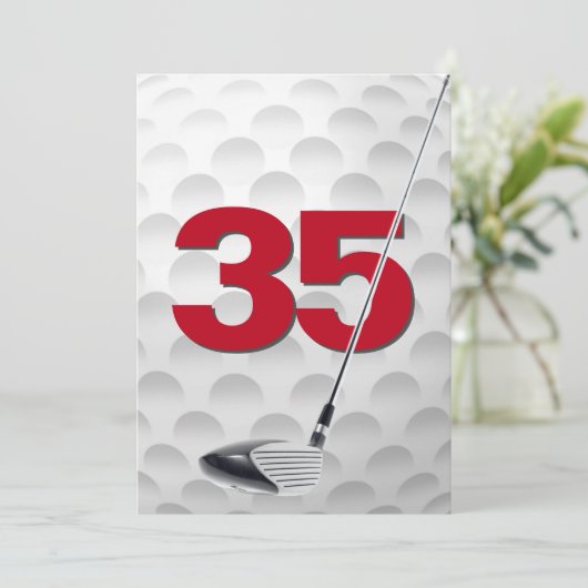 Invitation Thème de golf pour la fête des 35 ans (Debout devant)