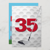Invitation Thème de golf pour la fête des 35 ans (Devant / Derrière)