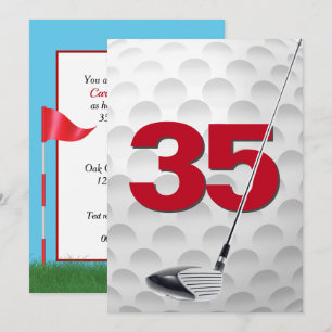 Invitation Thème de golf pour la fête des 35 ans