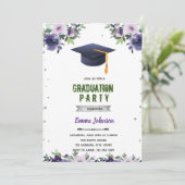 Invitation Thème de graduation argent violet (Debout devant)