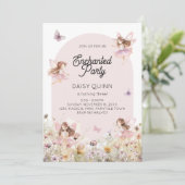 Invitation Thème de jardin de fées pour l'anniversaire d'une  (Debout devant)