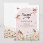 Invitation Thème de jardin de fées pour l'anniversaire d'une  (Devant / Derrière)