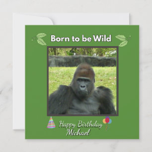 Invitation Thème de jungle pour l'anniversaire d'un gorille s