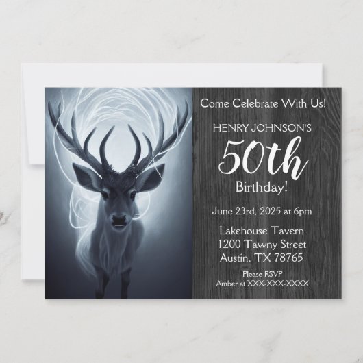 Invitation Thème de la chasse au stade 50e anniversaire Invit (Devant)