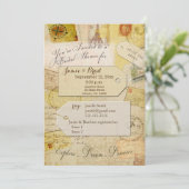 Invitation Thème de la Douche de voyage en crème et bronzage (Debout devant)