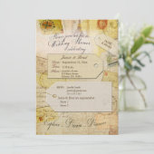 Invitation Thème de la Douche de Voyage nuptiale en cacao et (Debout devant)