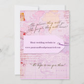 Invitation Thème de la douche de voyage nuptiale en rose et v (Dos)