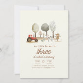 Invitation Thème de la ferme Anniversaire avec Animaux Invita (Devant)