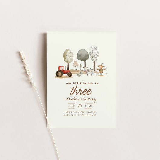 Invitation Thème de la ferme Anniversaire avec Animaux Invita