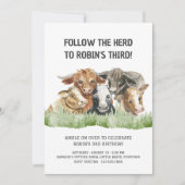 Invitation Thème de la ferme Suivez le troupeau 3ème annivers (Devant)