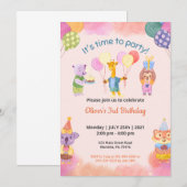 Invitation Thème de la fête Anniversaire de enfant (Devant / Derrière)