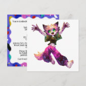 Invitation Thème de la fête de danse de chat (Devant / Derrière)