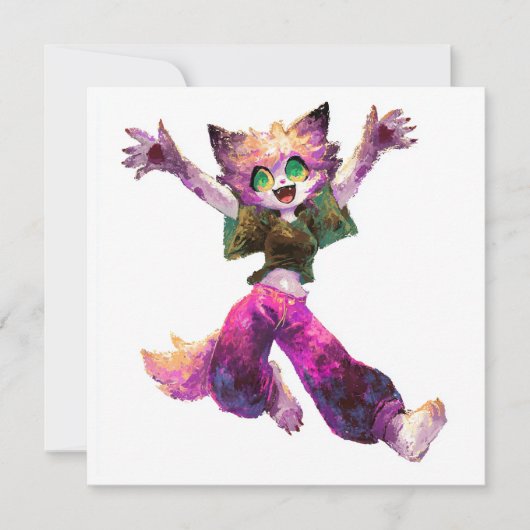 Invitation Thème de la fête de danse de chat (Devant)