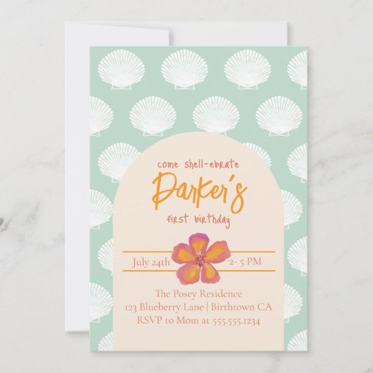 Invitation Thème de la fête de la plage côtière (Devant)