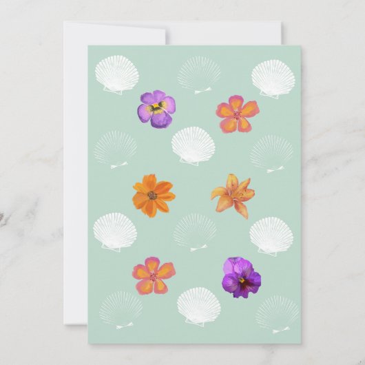 Invitation Thème de la fête de la plage côtière (Dos)