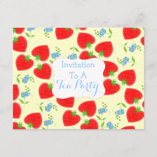 Invitation Thème de la Fraise et Thé de Crème