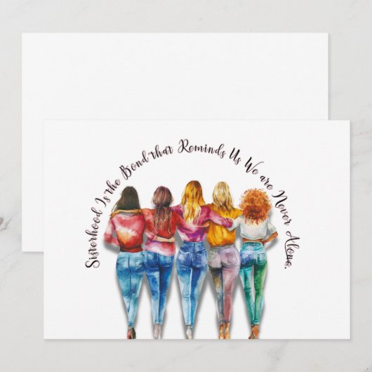 Invitation Thème de la fraternité féminine (Devant / Derrière)