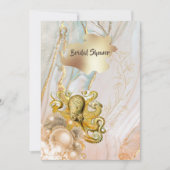 Invitation Thème de la plage de pieuvre tourbillonnante d'or (Devant)