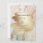 Invitation Thème de la plage de pieuvre tourbillonnante d'or (Dos)