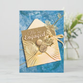 Invitation Thème de la plage en ivoire d'Aqua (Debout devant)