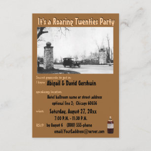Invitation Thème de la prohibition des ruines des années 20