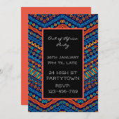 Invitation Thème de la soirée motif d'art africain (Devant / Derrière)