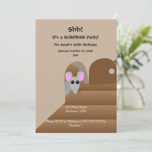 Invitation Thème de la Souris Adorable (Debout devant)