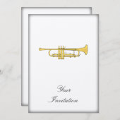 Invitation Thème de la trompette d'or (Devant / Derrière)