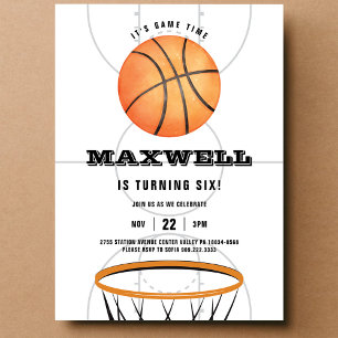 Invitation Thème de lancer franc de basket-ball pour annivers