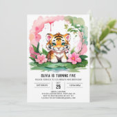 Invitation Thème de l'anniversaire du Roaring Wild One Tiger (Debout devant)