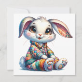 Invitation thème de lapin de Pâques précieux (Devant)