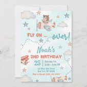 Invitation Thème de l'avion de Cute Boy 2e fête d'anniversair (Devant)