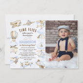 Invitation Thème de l'avion de Cute Boy 2ème anniversaire de  (Devant)