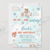 Invitation Thème de l'avion de Cute Boy 3ème fête d'anniversa (Devant)