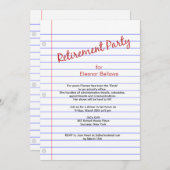 Invitation Thème de l'école du parti de retraite (Devant / Derrière)