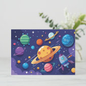 Invitation Thème de l'espace et des planètes (Debout devant)