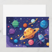 Invitation Thème de l'espace et des planètes (Devant / Derrière)