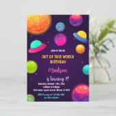 Invitation Thème de l'espace extra-atmosphérique coloré pour (Debout devant)