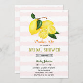 Invitation Thème de limonade à rayures roses (Devant / Derrière)