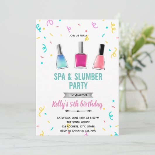 Invitation Thème de manucure et de pédicure de spa mignon (Debout devant)