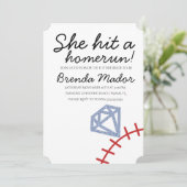 Invitation Thème de mariage Baseball Home Run pour la douche  (Debout devant)