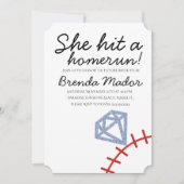 Invitation Thème de mariage Baseball Home Run pour la douche  (Devant)