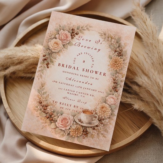 Invitation Thème de mariage café