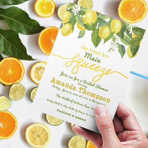 Invitation Thème de mariage citron Main Squeeze Salle de Mari