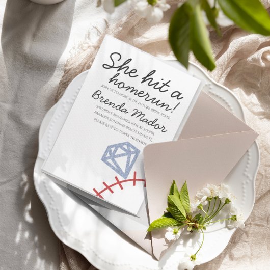 Invitation Thème de mariage de baseball Coup de Circuit