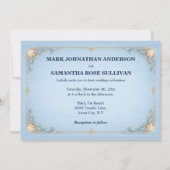 Invitation Thème de mariage de luxe coquillage conque de plag (Dos)