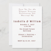 Invitation 🌸 Thème de mariage de printemps floral pêche or � (Dos)